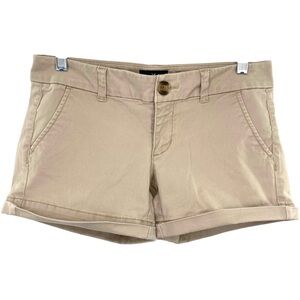 American Eagle Stretch Midi Khaki Shorts